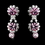 Elegance by Carbonneau NE-4362-Pink Silver Necklace & Earring Set with Light Rose Crystals and Clear Rhinestones 4362