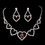 Elegance by Carbonneau NE-460-15-S-Red Red Rhinestone Sweet 15 Quincea?era Heart Necklace & Earring Jewelry Set NE 460