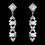Elegance by Carbonneau NE-47016-S-White Silver White Pearl & Rhinestone Necklace & Earrings Set 47016