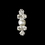 Elegance by Carbonneau NE-524-Silver-White Necklace Earring Set 524 Silver White