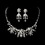 Elegance by Carbonneau NE-6317-Silver-Clear Necklace Earring Set 6317 Silver Clear