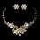 Elegance by Carbonneau NE-6508-Gold Gold Clear Necklace Earring Set 6508