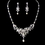 Elegance by Carbonneau NE-6820 Silver Clear Crystal & Freshwater Pearl Necklace Earring Set NE 6820