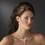 Elegance by Carbonneau NE-6820 Silver Clear Crystal & Freshwater Pearl Necklace Earring Set NE 6820