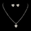 Elegance by Carbonneau NE-71696-SilverClear Necklace Earring Set 71696 Silver Clear