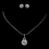 Elegance by Carbonneau Silver Clear Pendent Earring Set Necklace & Earrings 71889
