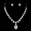Elegance by Carbonneau NE-72136-S-Clear Silver Clear Rhinestone & CZ Crystal Heart Necklace & Earrings Jewelry Set 72136