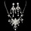 Elegance by Carbonneau NE-7300-SilverClear Swarovski Couture Necklace Earring Set NE 7300