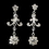 Elegance by Carbonneau NE-7500-Silver-White Necklace Earring Set 7500 Silver White