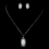 Elegance by Carbonneau Antique Rhodium Silver w/ Mother Of Pearl & Taupe Convertible Stone Necklace & Earrings Jewelry Set 7760