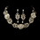 Elegance by Carbonneau NE-7844-GoldIvory Necklace Earring Set NE 7844 Gold Ivory