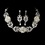 Elegance by Carbonneau NE-7844-SilverIvory Necklace Earring Set NE 7844 Silver Ivory