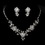 Elegance by Carbonneau NE-8002-S-Clear Silver Clear Swarovski Crystal Bridal Jewelry Set 8002