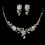 Elegance by Carbonneau NE-8002-Silver-AB Necklace Earring Set NE 8002 Silver AB