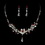 Elegance by Carbonneau NE-8003-SilverRed Swarovski Crystal Bridal Jewelry Set NE 8003 Red