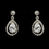 Elegance by Carbonneau NE-8010-AS-Clear Antique Silver Clear Tear Drop CZ Stone Necklace & Earrings Set 8010