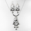 Elegance by Carbonneau NE-8153-black Contemporary Silver Black Crystal Bead Chandelier Necklace & Earring Set 8153