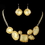 Elegance by Carbonneau Gold Light Topaz Opalescent Moonglass Necklace & Earrings Jewelry Set 8159