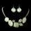 Elegance by Carbonneau Gold Mint Green Opalescent Moonglass Necklace & Earrings Jewelry Set 8159