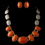 Elegance by Carbonneau Gold Orange Faceted Bead Tribal Fashion Necklace & Earrings Jewelry Set 8160