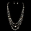 Elegance by Carbonneau NE-82034-G-LT-BROWN Gold Light Brown & Clear Rondelle Bead & Diamond White Pearl Drape Jewelry Set