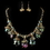 Elegance by Carbonneau NE-82047-G-Vitral Gold Vitral Rondelle Crystal Beaded Fashion Jewelry Set 82047