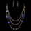 Elegance by Carbonneau NE-82048-G-Purple Gold Purple Rondelle Crystal Beaded Fashion Jewelry Set 82045