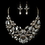 Elegance by Carbonneau NE-82050-G-Smoke Gold Smoke Pear Cut Rhinestone Jewelry Set 82050