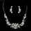Elegance by Carbonneau NE-8214-S-Clear Silver Clear Austrian & Rhinestone Necklace & Earrings Bridal Jewelry Set 8214