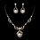 Elegance by Carbonneau NE-8265-G-Clear Gold Clear Round Rhinestone Necklace & Earrings Bridal Jewelry Set 8265