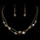 Elegance by Carbonneau NE-8268-Gold-Light-Brown Necklace Earring Set NE 8268 Gold Light Brown