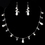 Elegance by Carbonneau NE-8351-Silver-White Necklace Earring Set NE 8351 Silver White