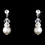 Elegance by Carbonneau NE-8359-Silver-White Necklace Earring Set NE 8359 Silver White