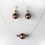 Elegance by Carbonneau NE-8369-goldbrown Pearl Necklace Earring Set NE 8369 Brown