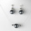 Elegance by Carbonneau NE-8369-silvergrey Pearl Necklace Earring Set NE 8369 Grey