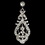 Elegance by Carbonneau NE-8393-ASilver-Clear Antique Silver Clear Necklace Earring Set 8393