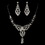 Elegance by Carbonneau NE-8393-ASilver-Clear Antique Silver Clear Necklace Earring Set 8393