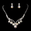 Elegance by Carbonneau ne-8477-silver-ab Silver AB Necklace Earring Set 8477
