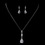 Elegance by Carbonneau ne-8606-silver Silver Clear CZ Necklace & Dangle Earring Set 8606