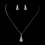 Elegance by Carbonneau NE-8663-S-Clear Silver Clear CZ Crystal Pear Cut Tear Drop Crystal Necklace & Earrings Bridal Jewelry Set 8663