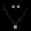 Elegance by Carbonneau NE-8664-AS-Clear Antique Silver CZ Crystal Flower Necklace & Earrings Bridal Jewelry Set 8664
