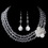 Elegance by Carbonneau NE-8700-S-Clear Crystal & Mother-Of-Pearl Flower Necklace & Earrings Set NE 8700