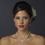 Elegance by Carbonneau NE-8701-S-Ivory Silver Ivory Pearl & Floral CZ Necklace & Earrings Bridal Jewelry Set 8701