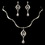 Elegance by Carbonneau NE-9000-S-CL Silver Clear Teardrop CZ Crystal & Rhinestone Jewelry Set 9000