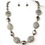 Elegance by Carbonneau NE-9506-H-Smoke Hematite Smoke Black Diamond Stone And Faceted Beaded Fashion Jewelry Set 9506