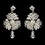 Elegance by Carbonneau Silver Clear Rhinestone Necklace & Earrings Floral Leaf Jewelry Set 9687