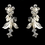 Elegance by Carbonneau NE-9696-S-FW Silver Diamond White Freshwater Pearl, Crystal & Rhinestone Necklace & Earrings Jewelry Set 9696