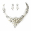 Elegance by Carbonneau NE-9696-S-FW Silver Diamond White Freshwater Pearl, Crystal & Rhinestone Necklace & Earrings Jewelry Set 9696