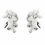 Elegance by Carbonneau NE-9697-S-DW Silver Diamond White Fabric Flower & Rhinestone Accent Necklace & Earrings Jewelry Set 9697