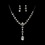 Elegance by Carbonneau NE-990-SilverClear Necklace Earring Set NE 990 Silver Clear